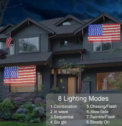 420 LEDS Solar American Flag Lights