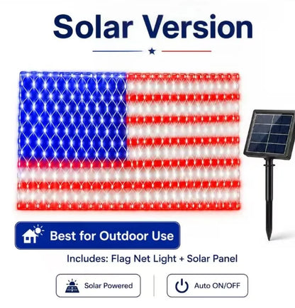 420 LEDS Solar American Flag Lights