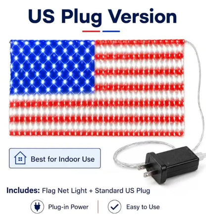 420 LEDS Solar American Flag Lights
